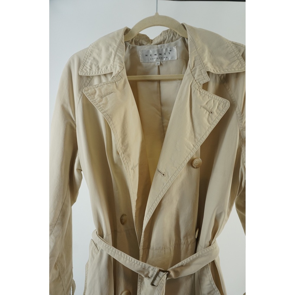 Hennes Collection Lightweight Trench Coat Classic Double Breasted Belted Tan 44 - Picture 2 of 6